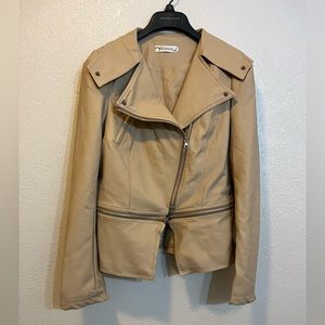 Tan Faux leather jacket